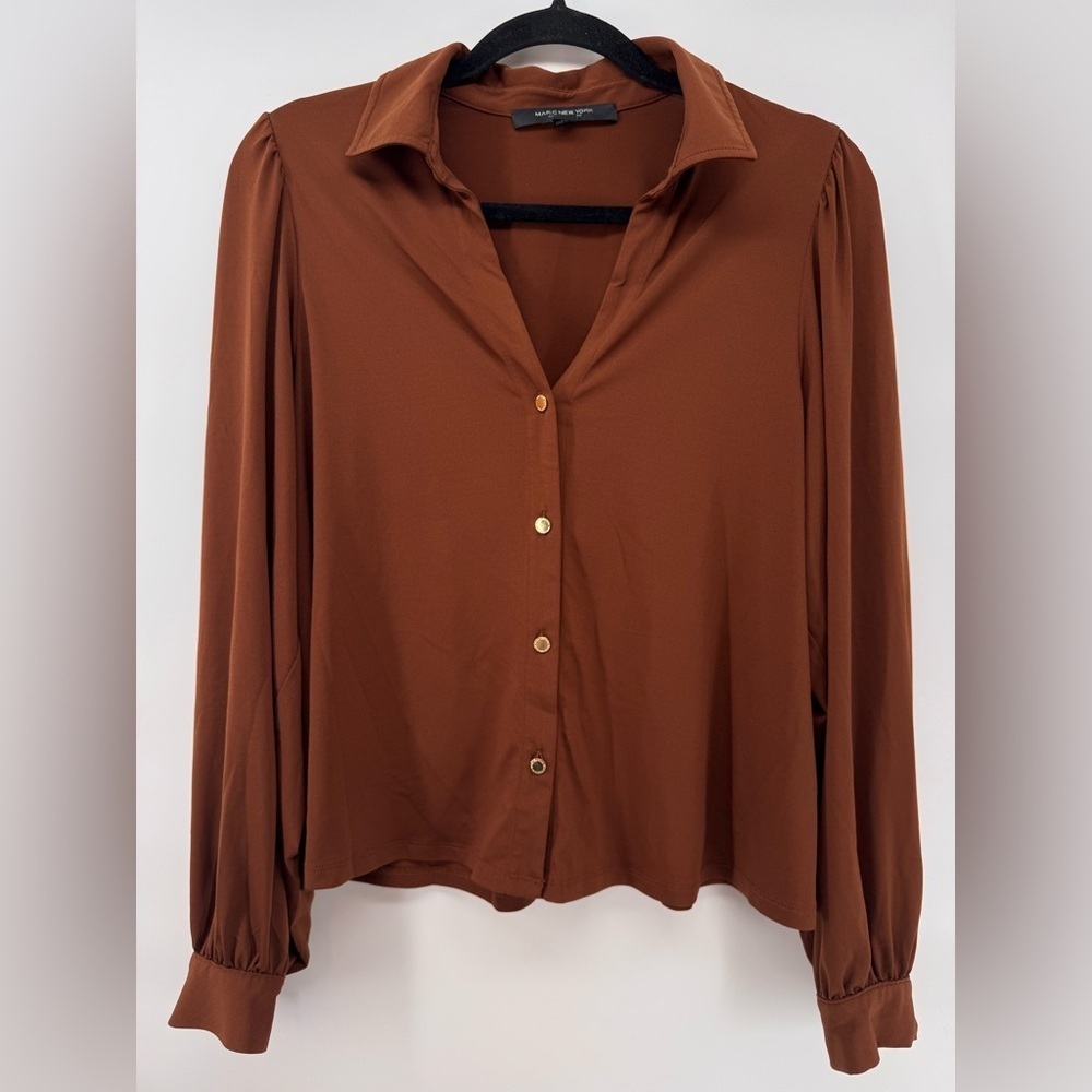 Marc New York Andrew Marc Women’s Brown Blouse Shirt Small